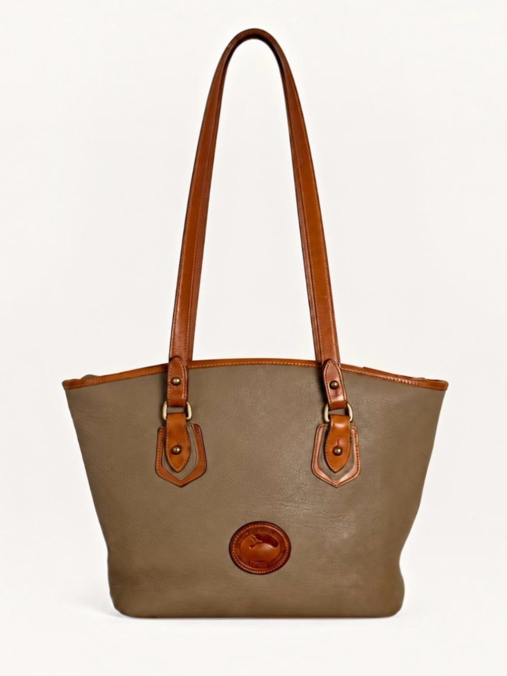 Dooney & Bourke Vintage AWL Small Stephanie Leather Shoulder Tote Taupe R138 - Picture 2 of 16